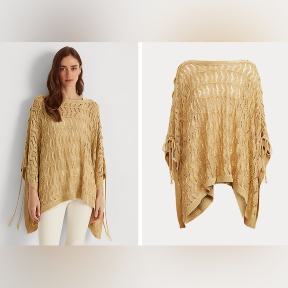Lauren Ralph Lauren Linen Blend Poncho - Picture 3 of 16